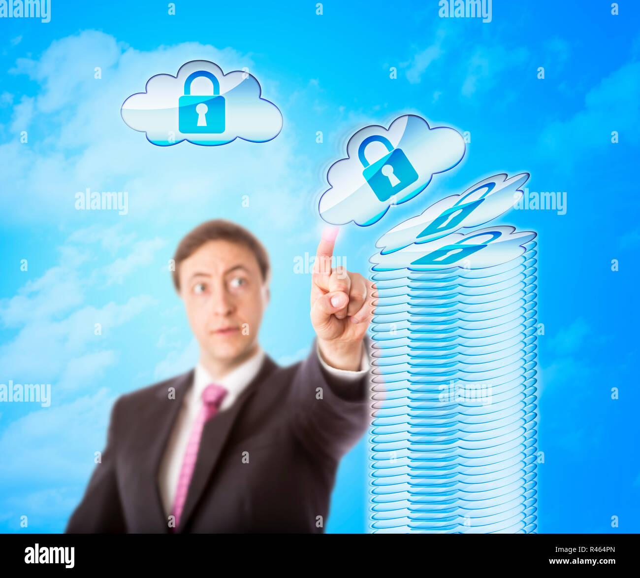 Stacking Cloud Objects In Secure Storage Stock Photo