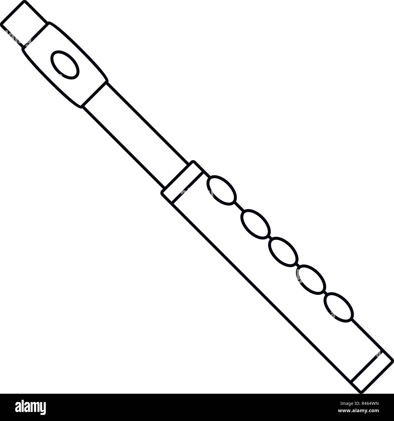 Flute icon. Outline flute vector icon for web design isolated on white