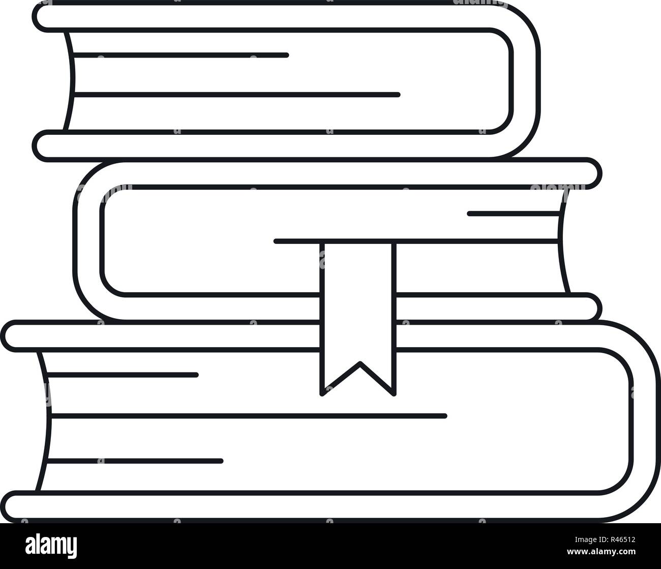 Book stack icon. Outline book stack vector icon for web design isolated ...