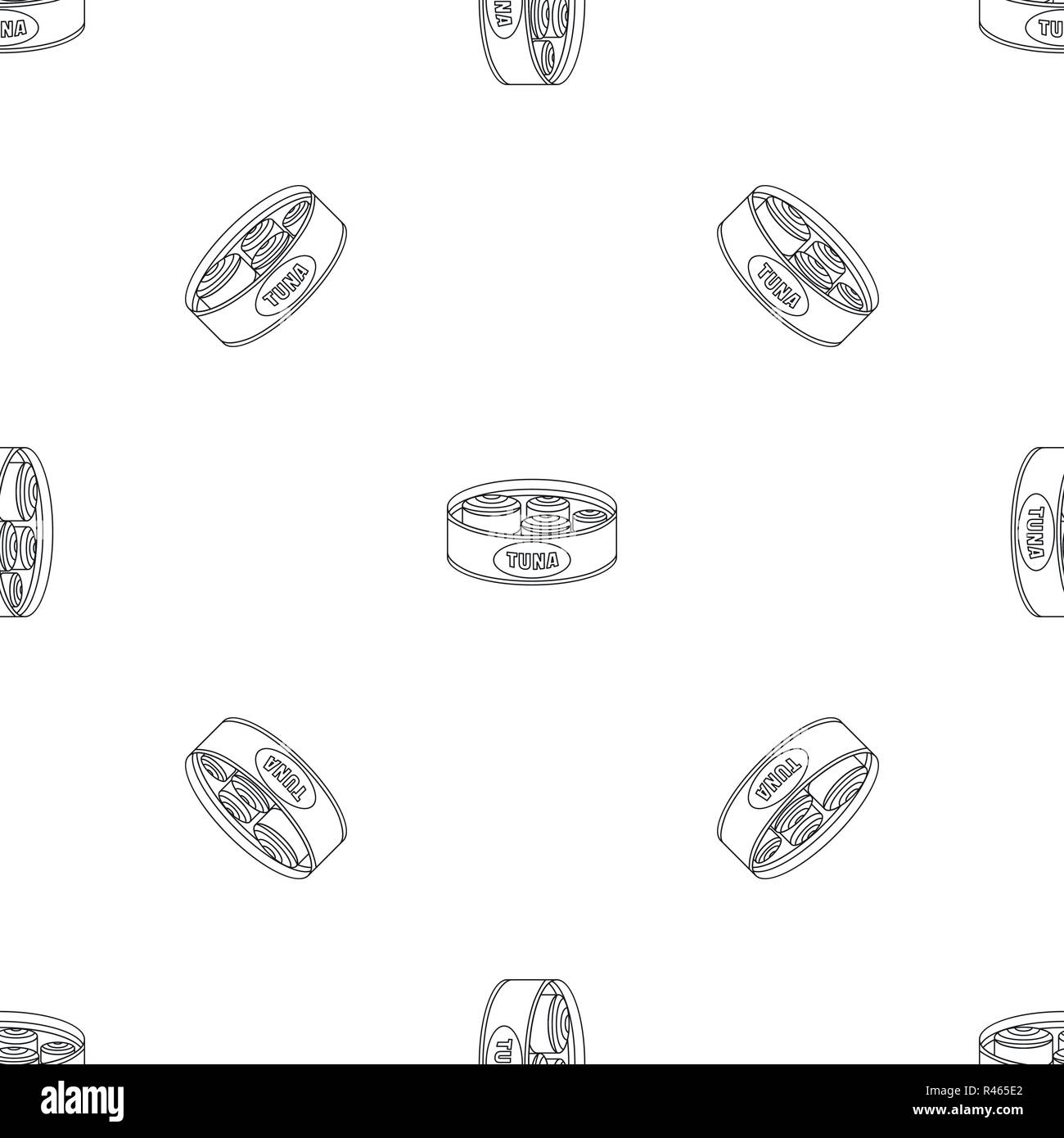 Open tuna can pattern seamless vector repeat geometric for any web design Stock Vector