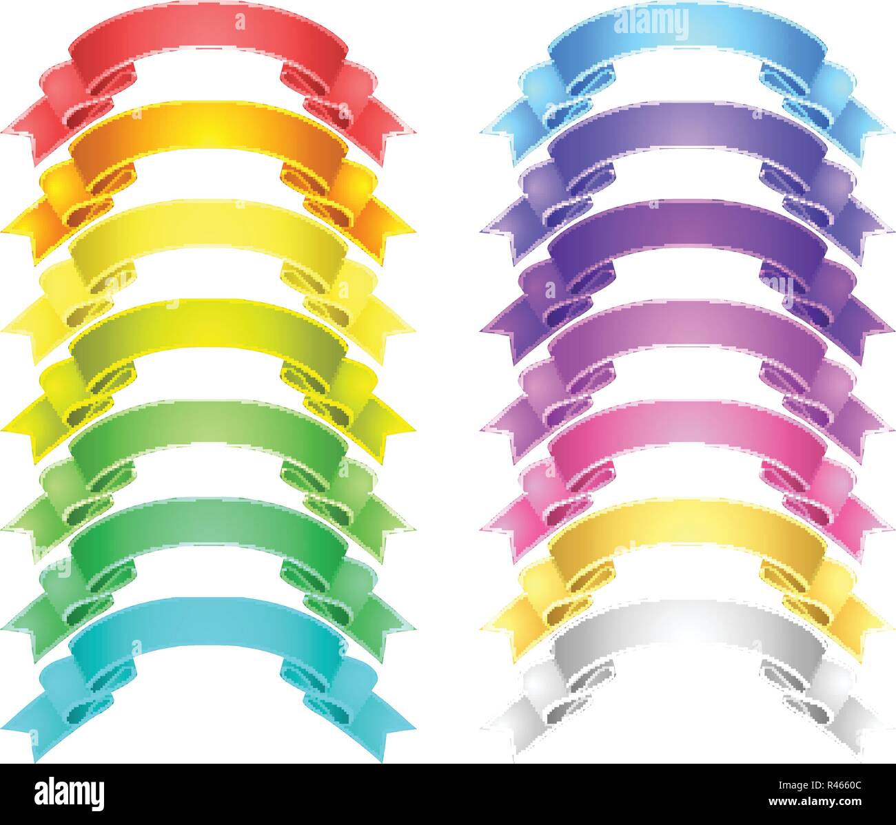 isolated vector colored satin ribbons set Stock Vector Image & Art - Alamy