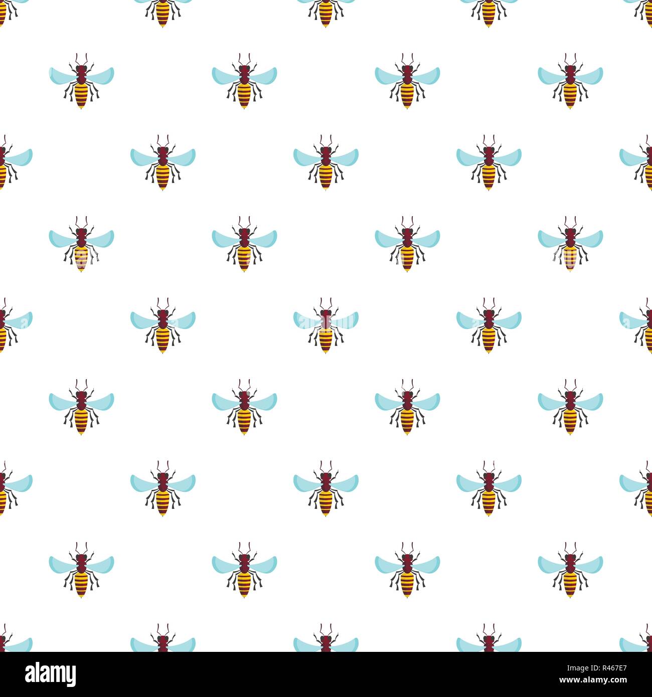 Bee pattern seamless vector repeat for any web design Stock Vector