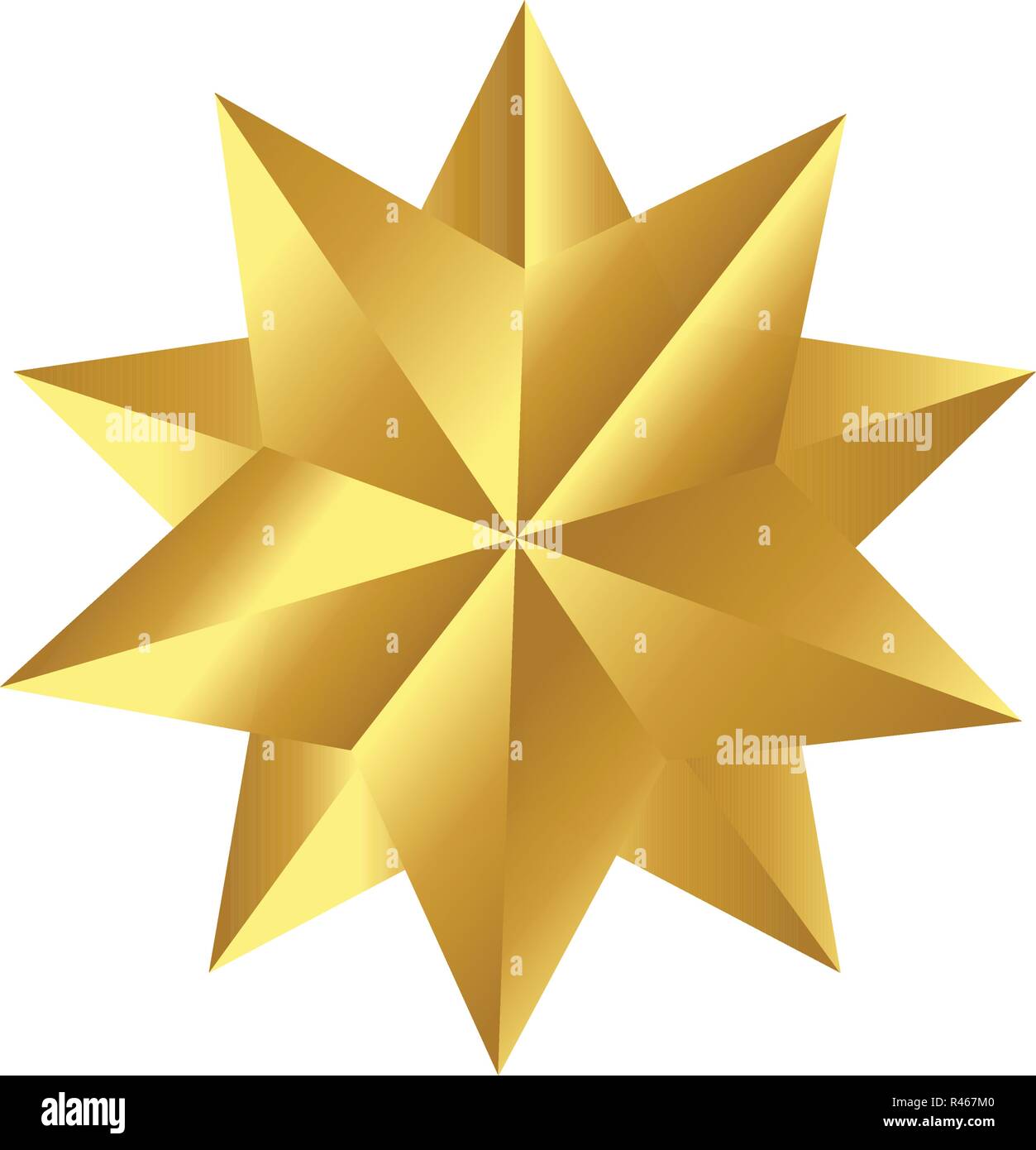 Christmas Golden Star Icon Symbol Design. Vector Christmas decoration ...