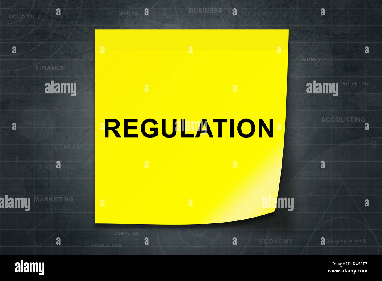 regulation word on yellow note Stock Photo - Alamy