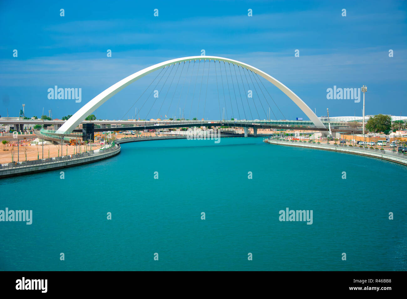 Dubai Water Canal Bridge Stock Photo
