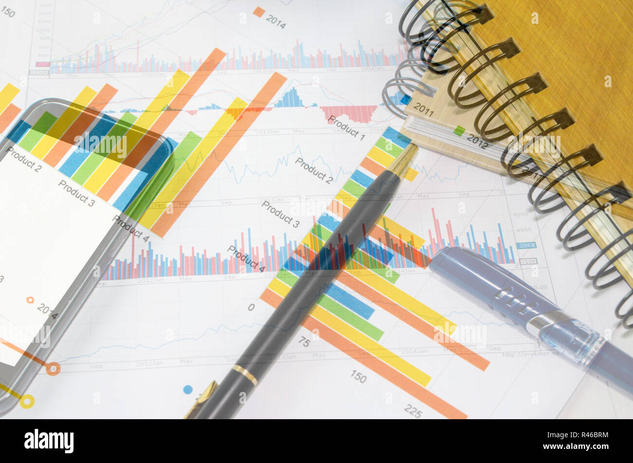 business Chart and pen Stock Photo Alamy