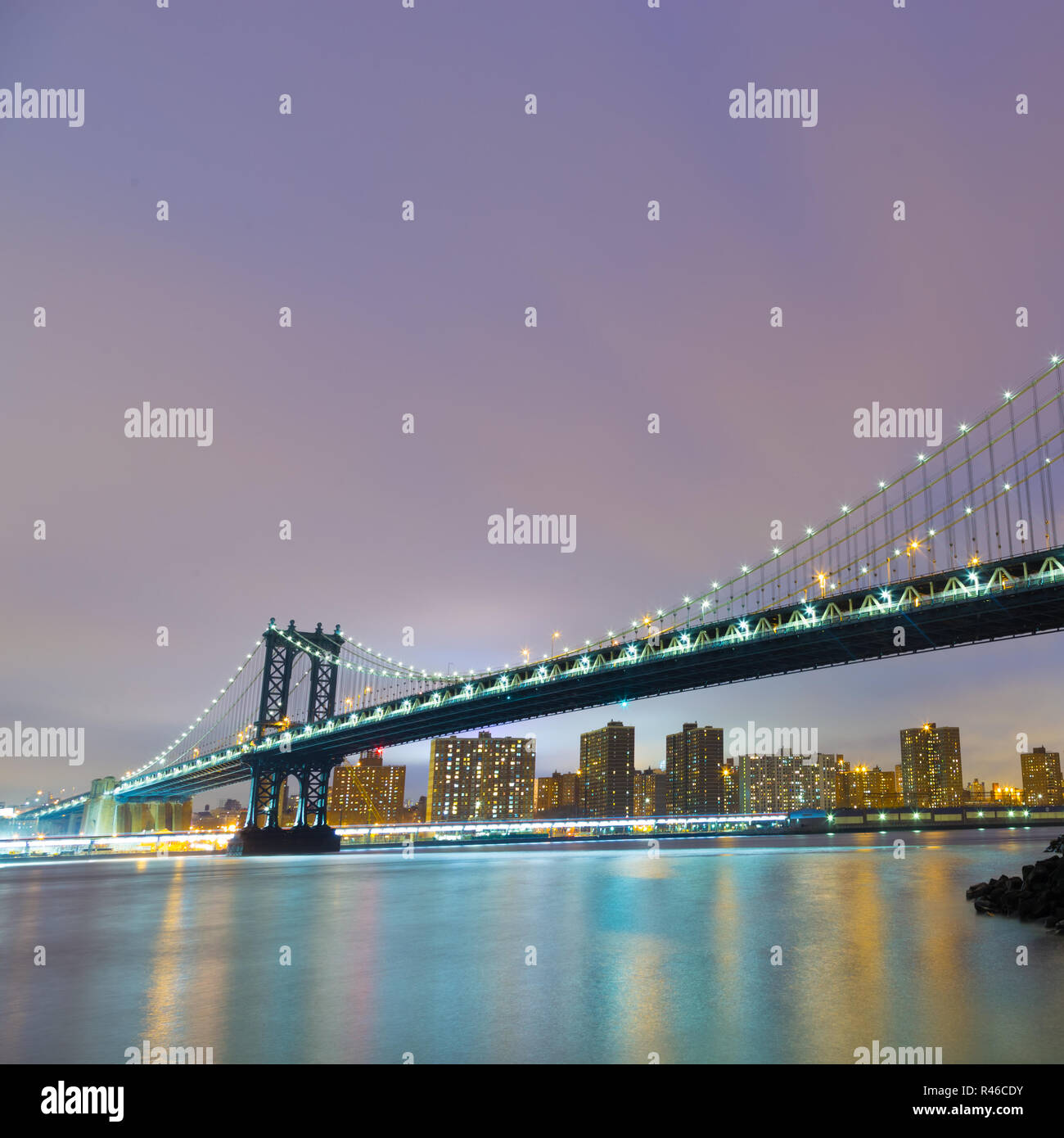 Manhattan bridge at dusk, New York City Stock Photo - Alamy
