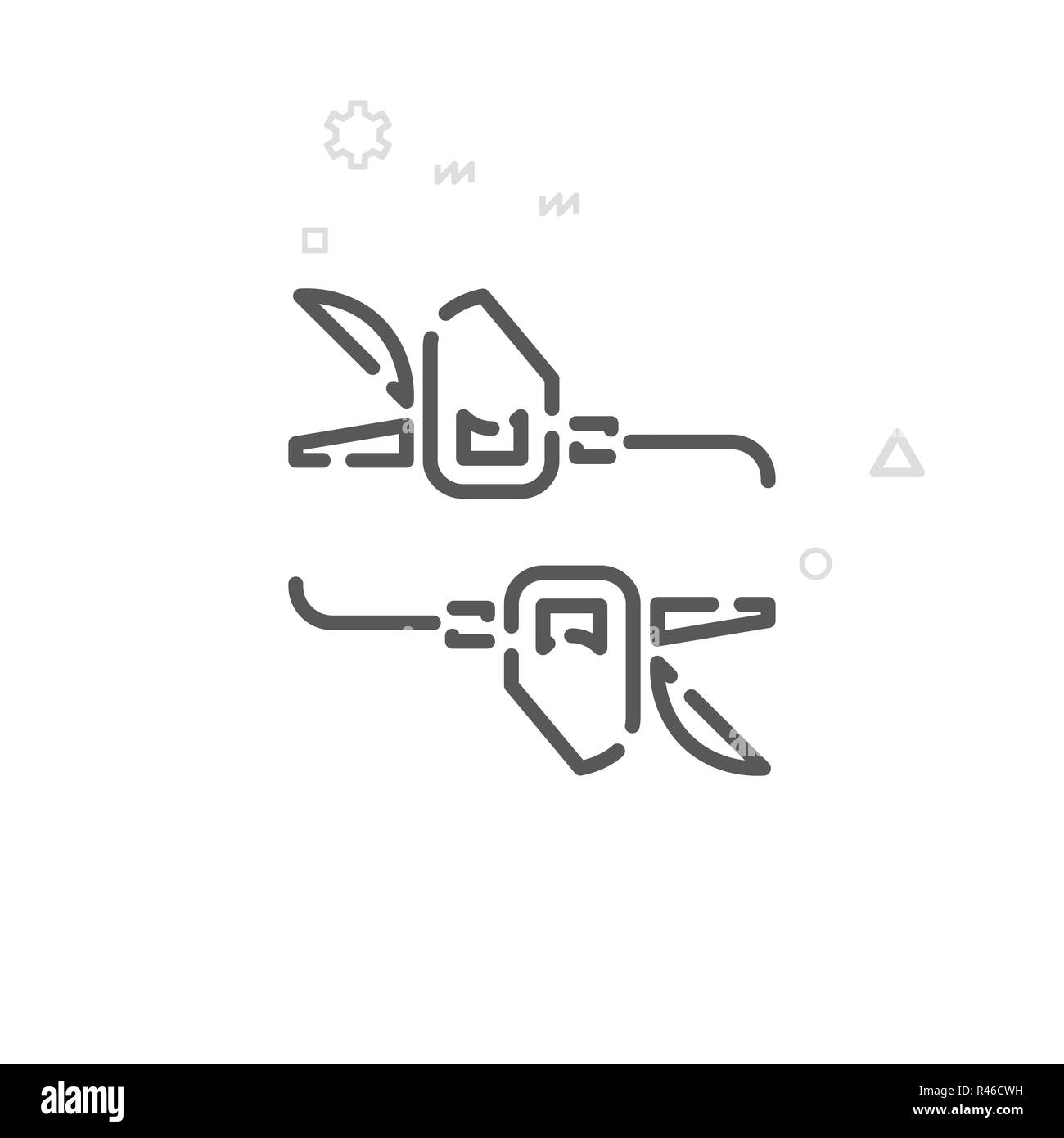 Bike Trigger Shifters Line Icon. Bicycle Spare Part Symbol, Pictogram, Sign. Light Abstract