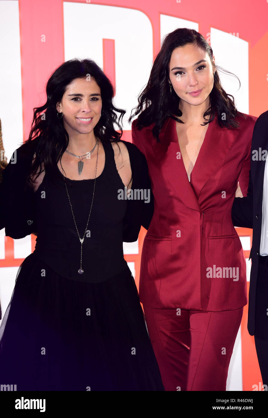 Sarah Silverman (left) and Gal Gadot attending the Ralph Breaks the Internet european premiere held at Curzon Mayfair, London. Stock Photo