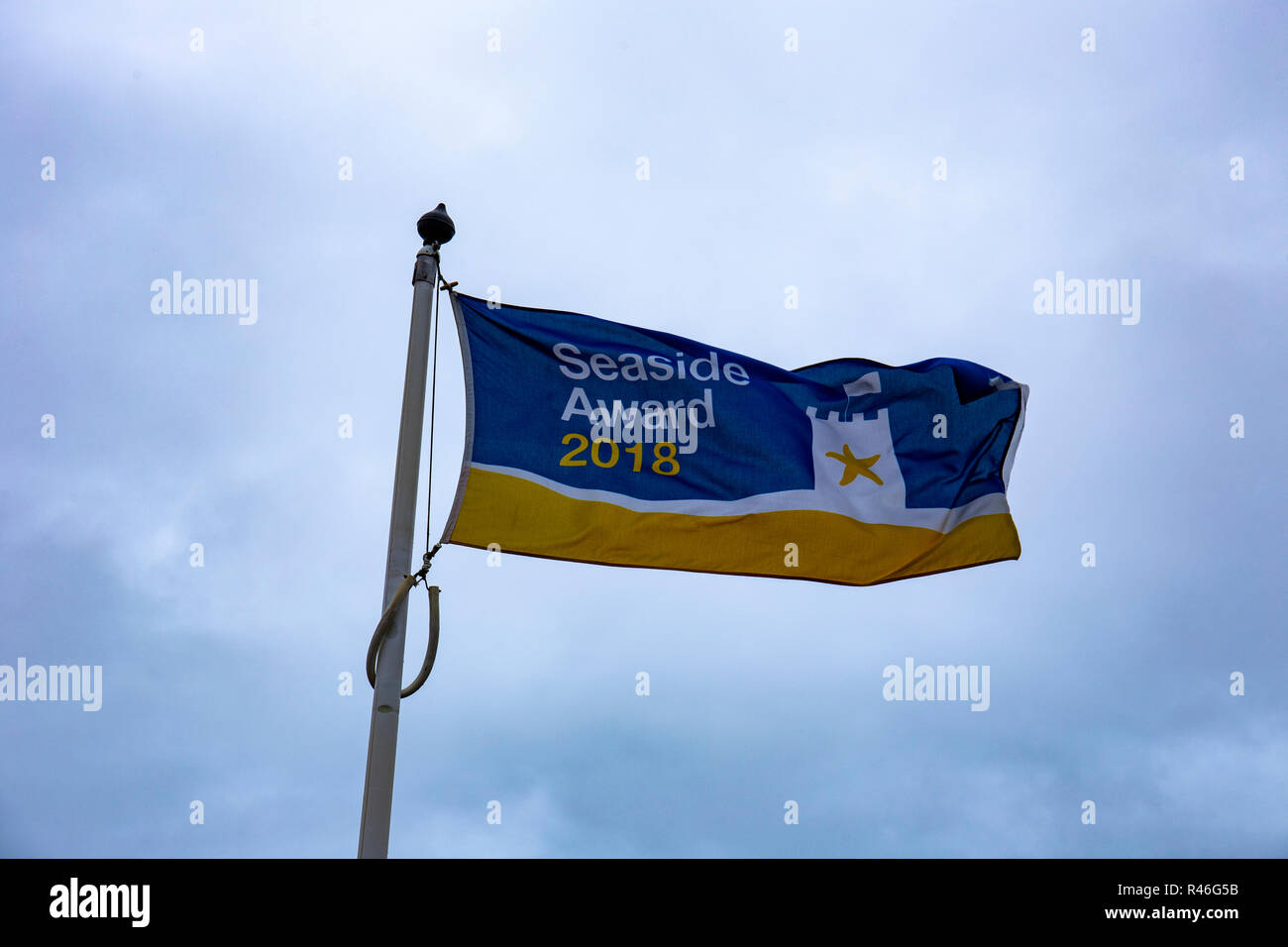 Seaside award flag Stock Photo