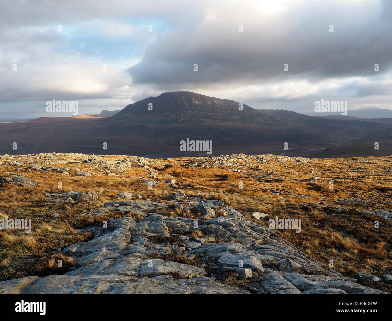 Ben Hope from An lean charn, Scotland Stock Photo