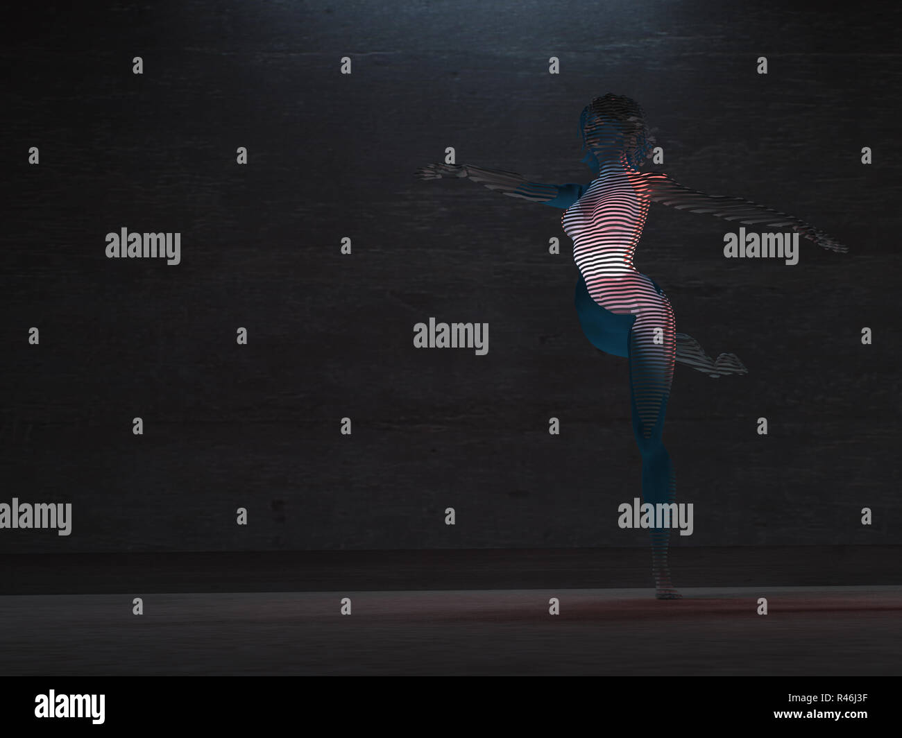 Woman figure composed of lines in dance pose Stock Photo Alamy