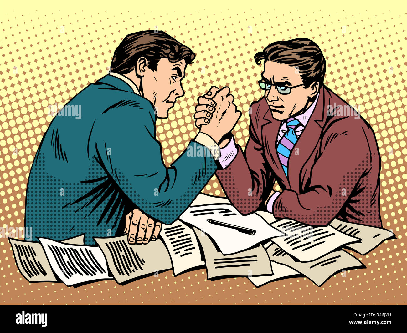 Arm wrestling business competition Stock Photo Alamy