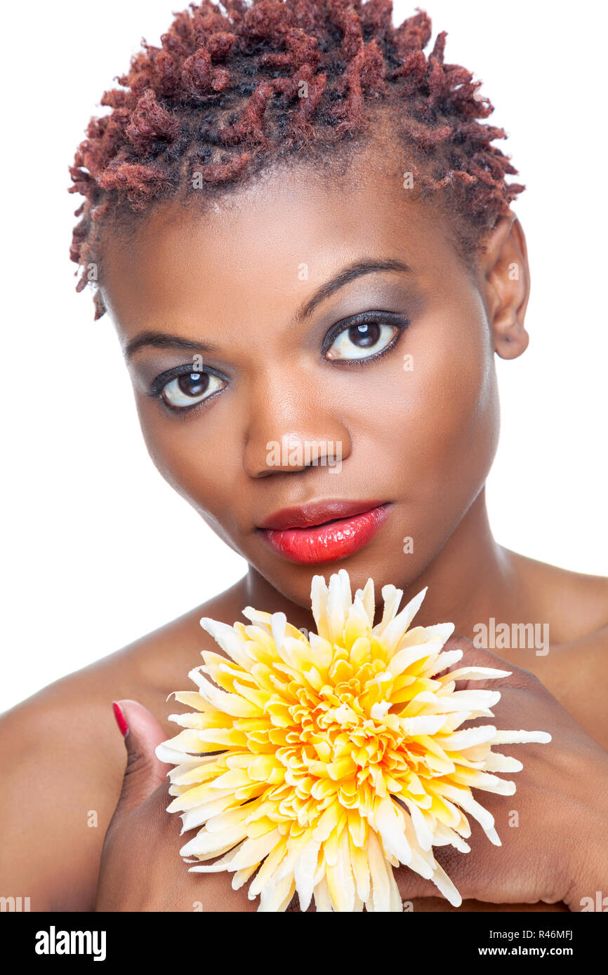 Black Beauty With Short Spiky Hair Stock Photo 226341238 Alamy
