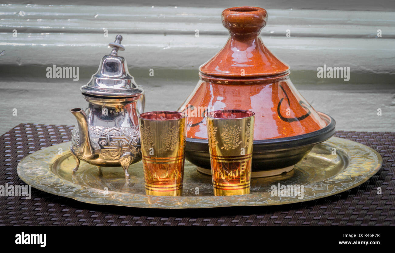 Arabic Tea and Tagine Stock Photo Alamy