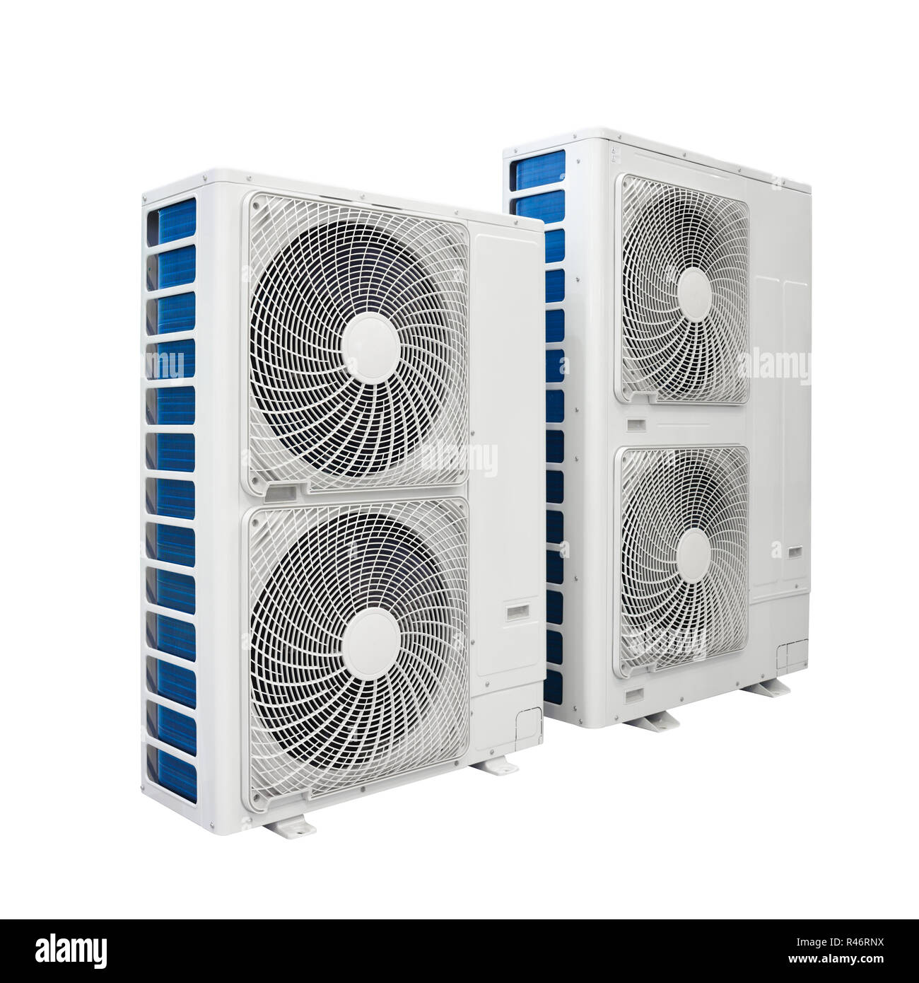 Air conditioner condenser unit isolated on white background Stock Photo
