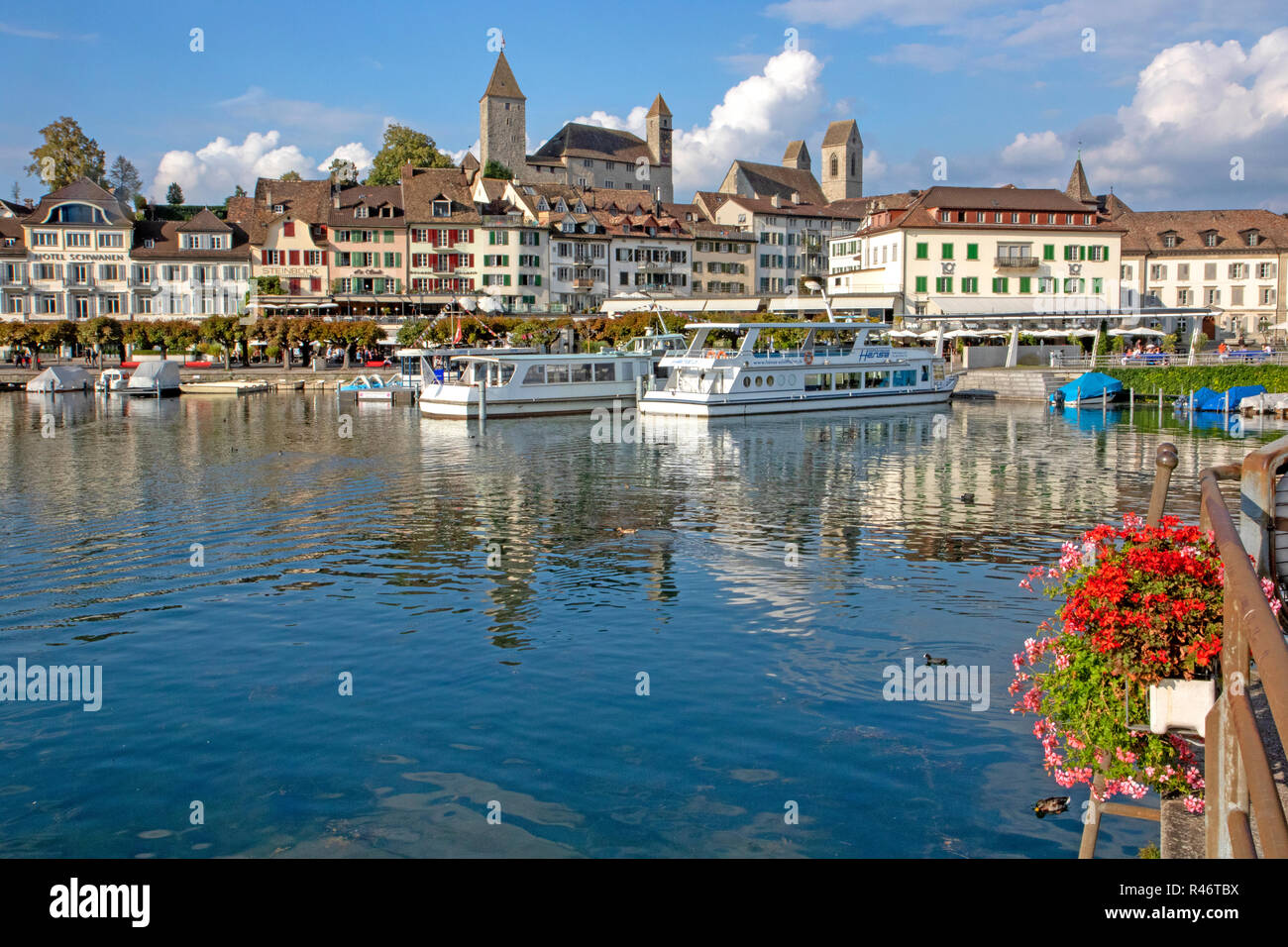The old town of Rapperswill on Lake Zurich Stock Photo