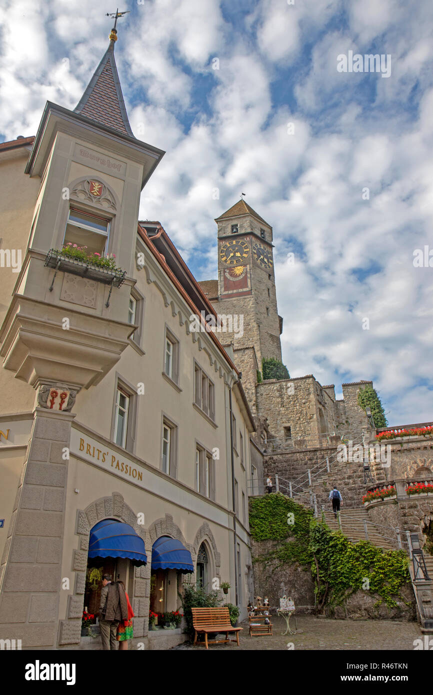 The old town of Rapperswill on Lake Zurich Stock Photo