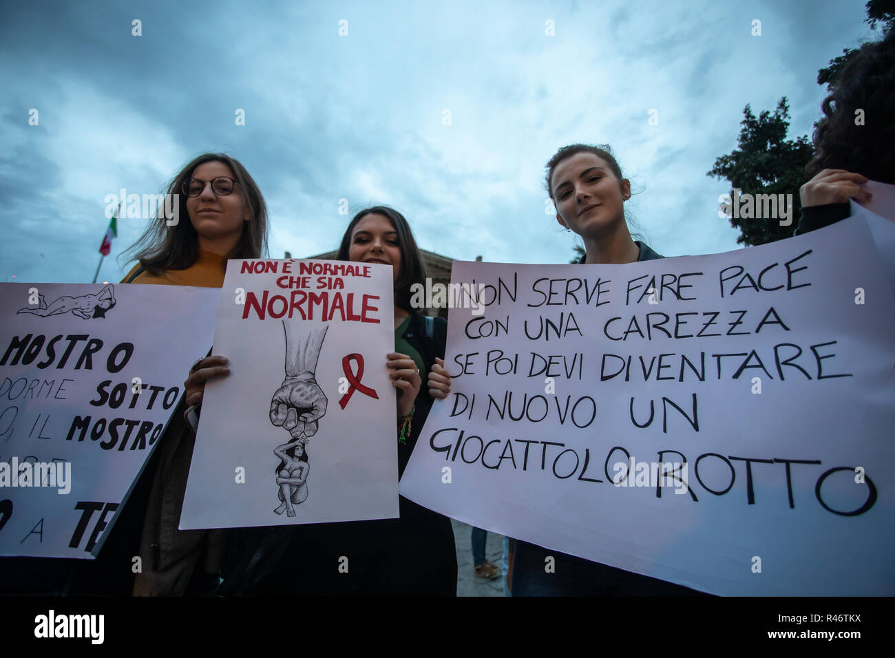 Italy: march against violence against women in Palermo Stock Photo