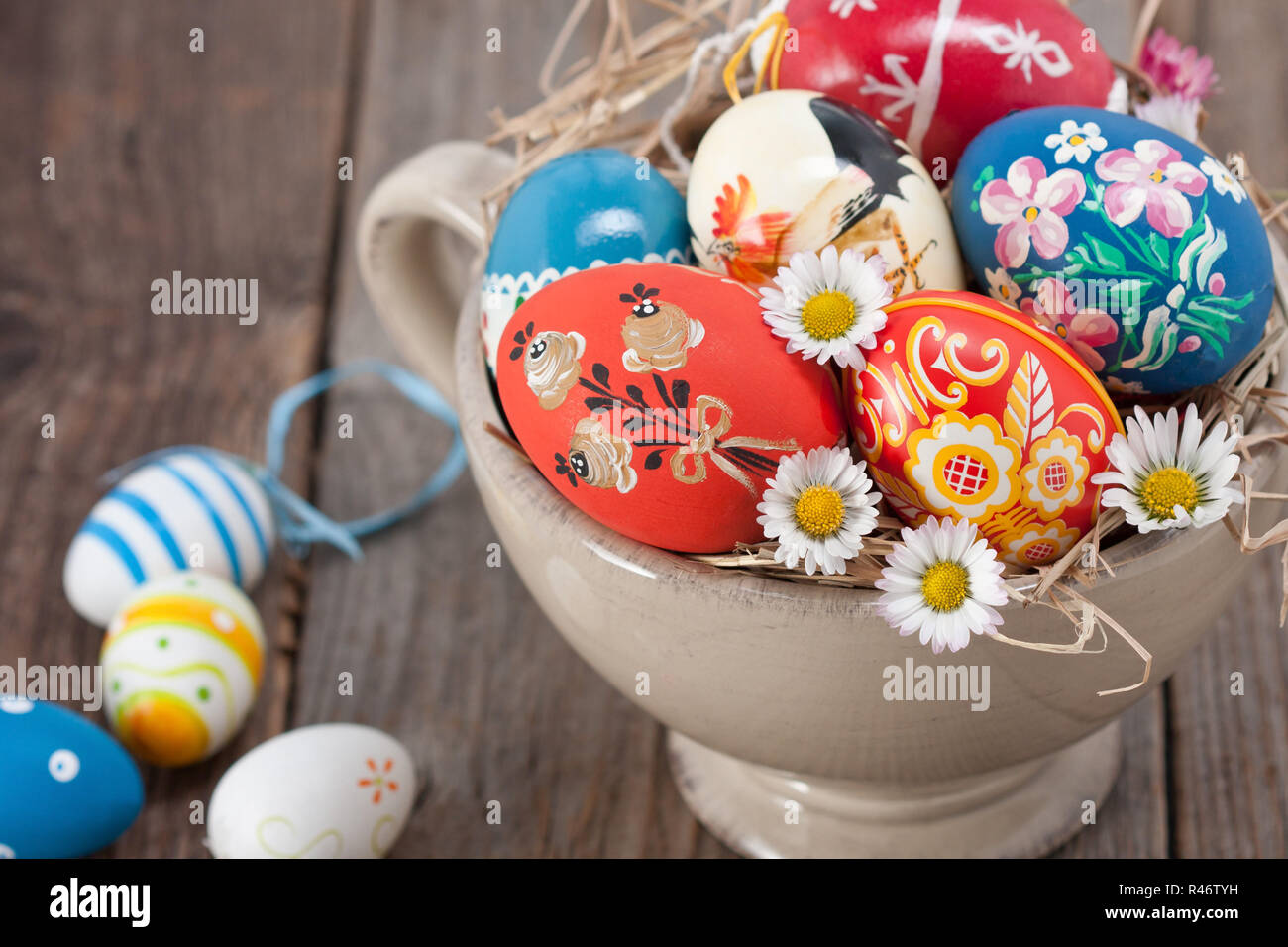 hand-painted easter eggs i Stock Photo - Alamy