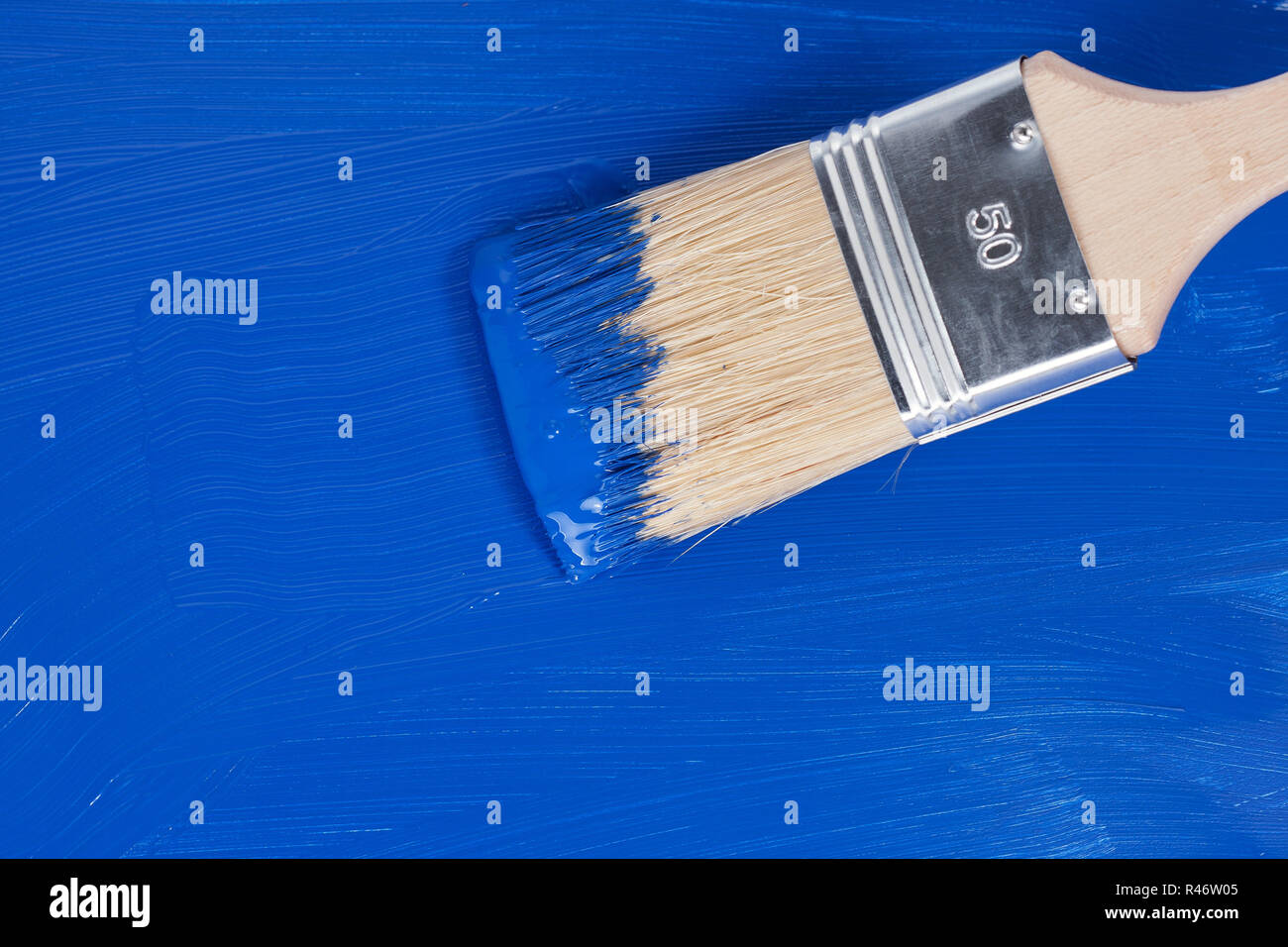 underline wooden surface with blue color Stock Photo