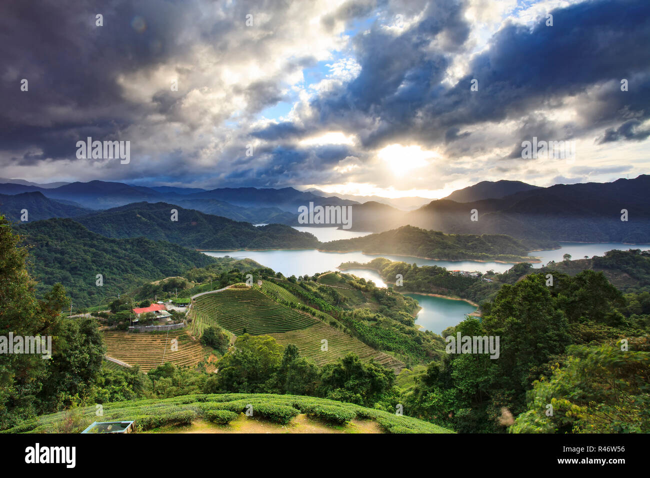 Beautiful mountain sunset scenery Stock Photo - Alamy