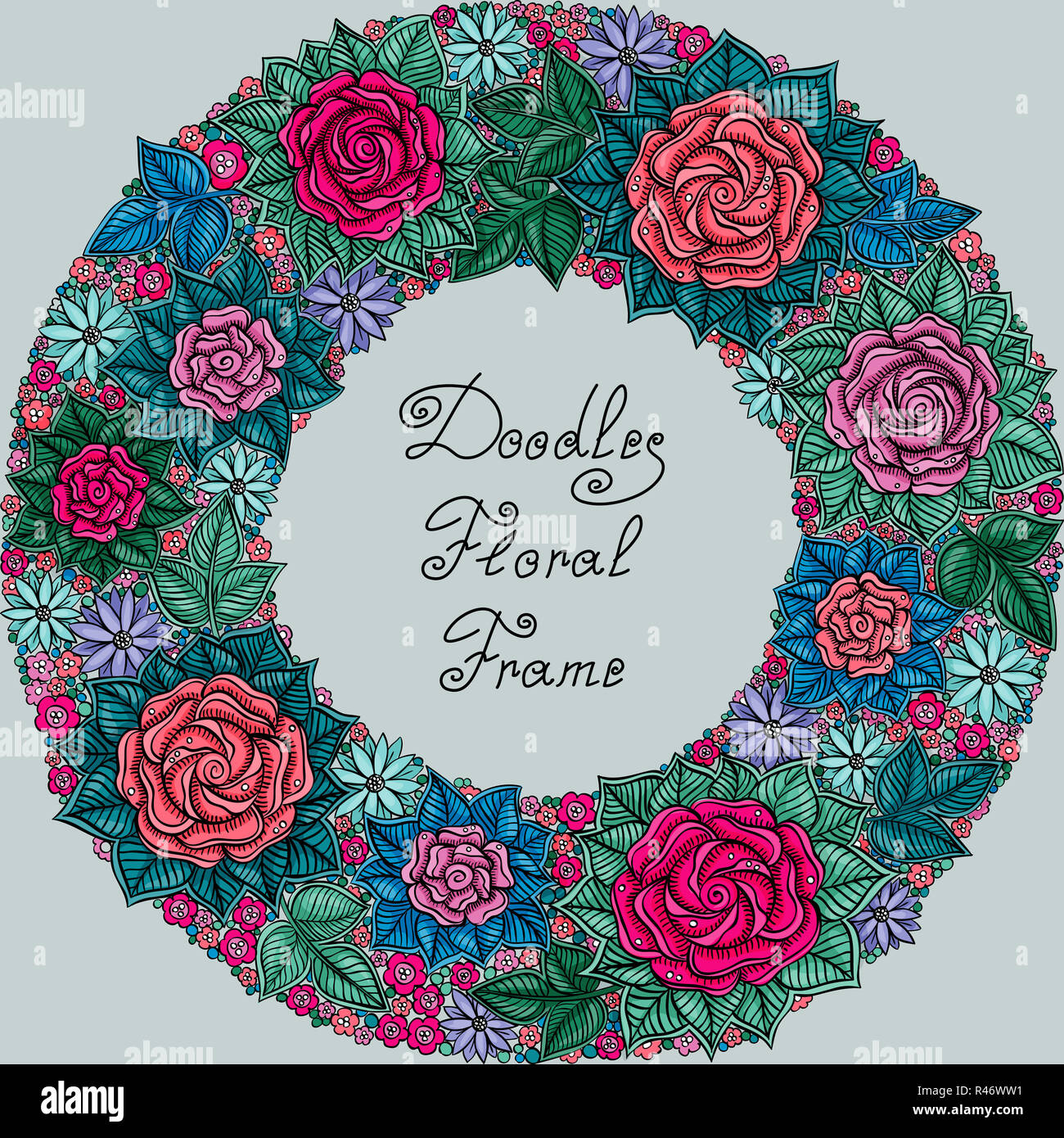 Color Frame Patterns vector color floral frame pattern Stock Photo - Alamy