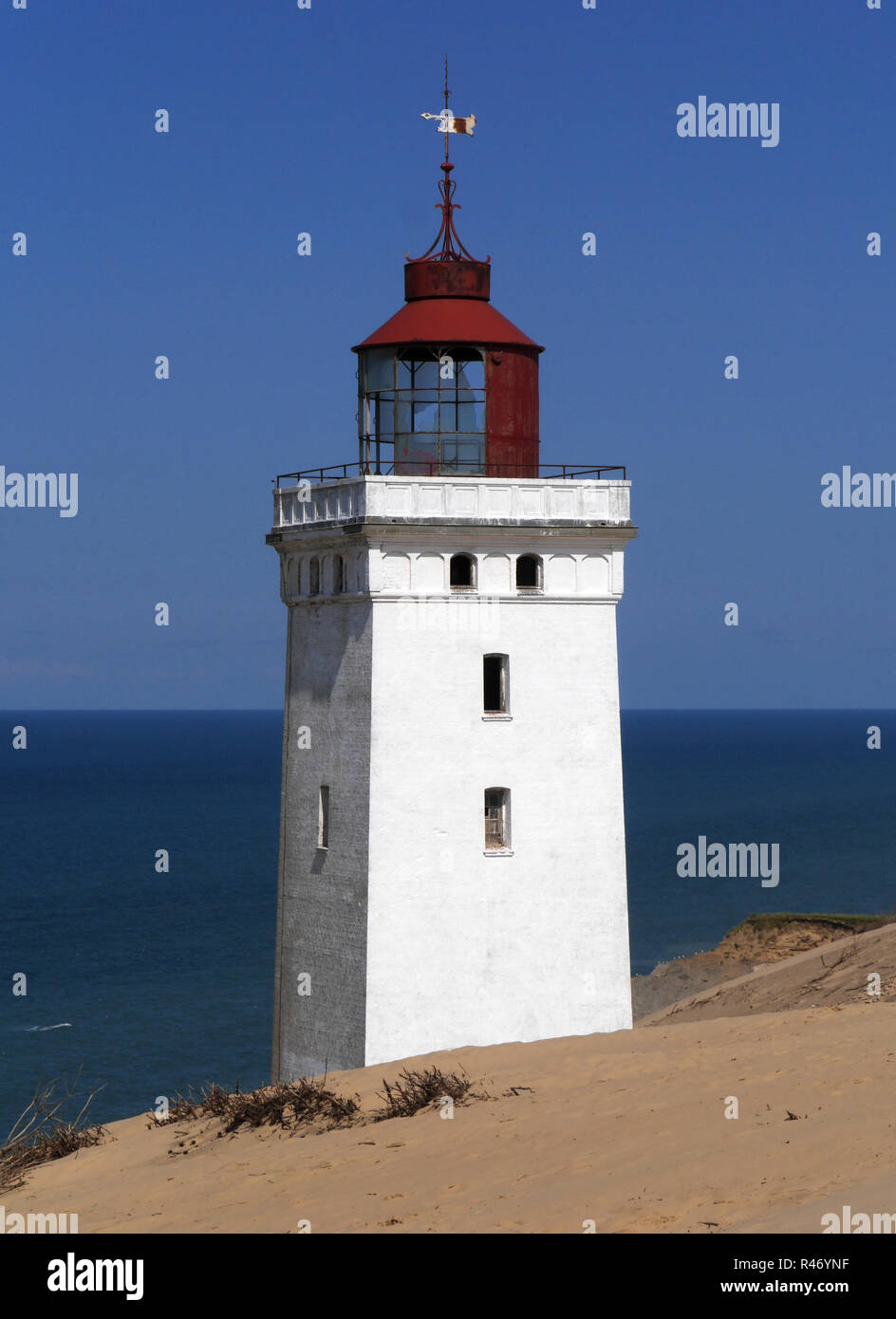 the lighthouse rubjerg knude in the dune Stock Photo