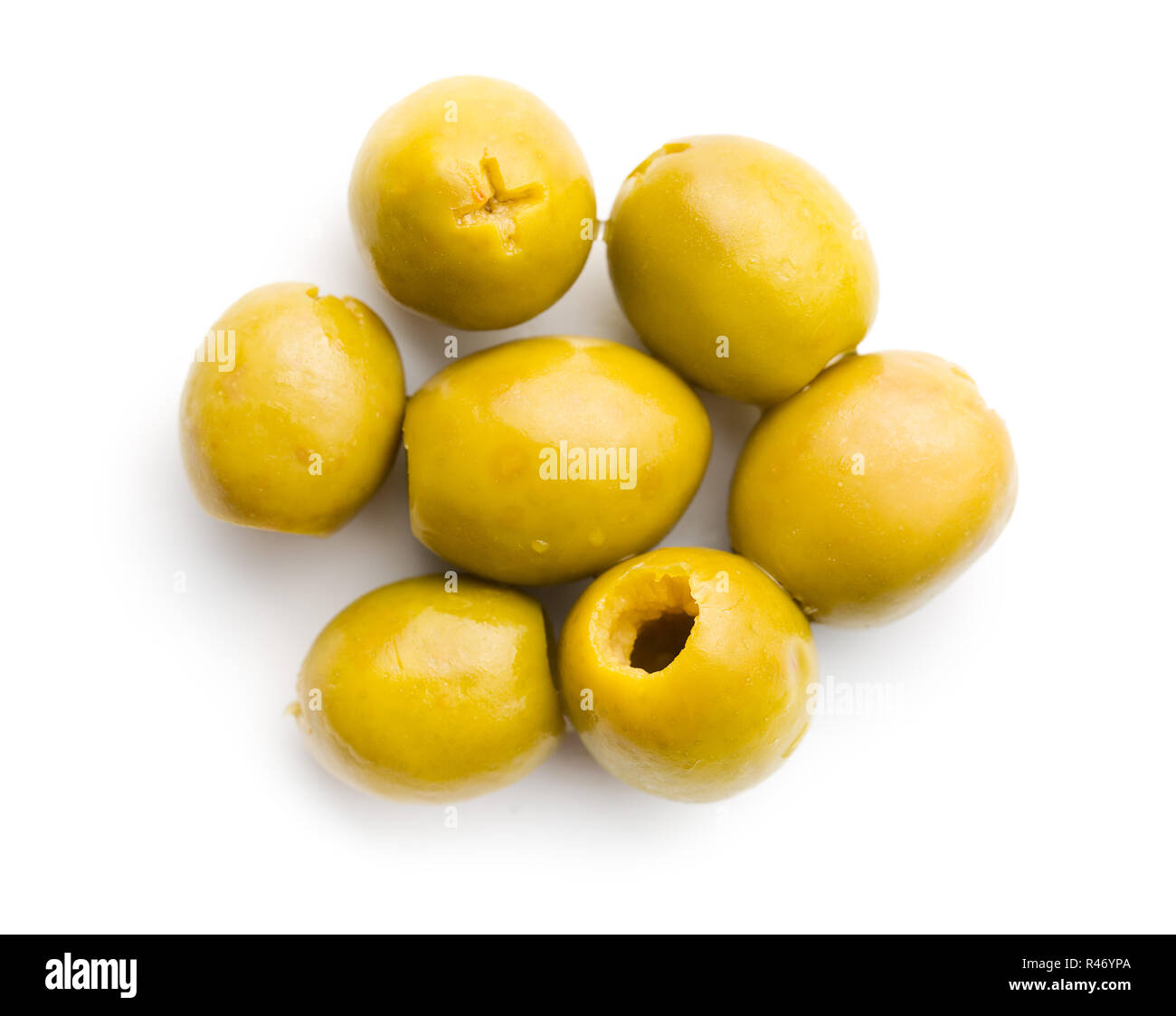 pitted green olives Stock Photo Alamy