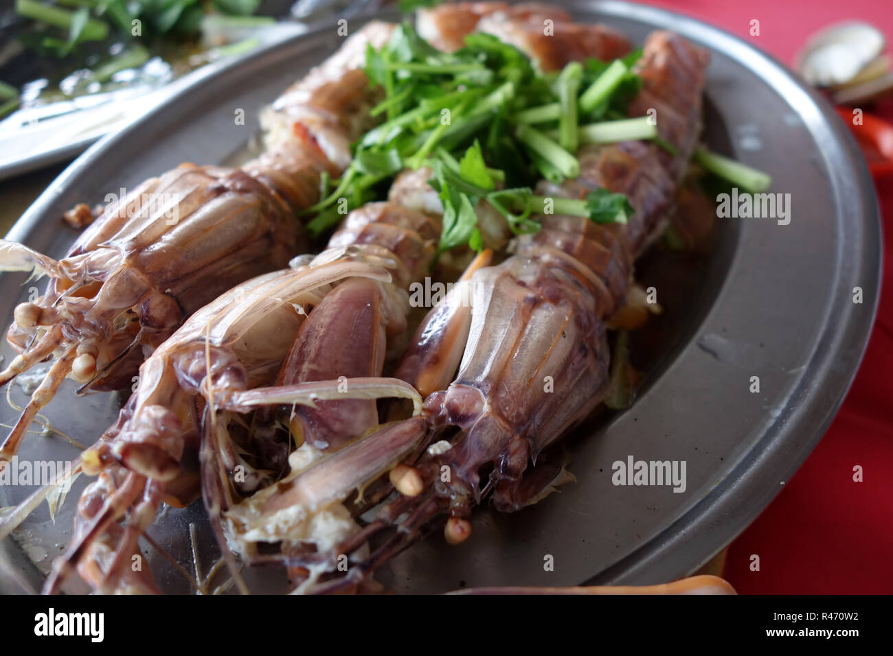 Steamed mantis shrimp Stock Photo - Alamy