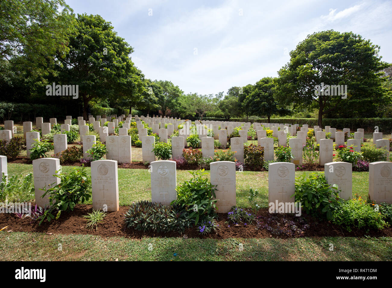 War Cemetery in Trincomalee, Sri Lanka Stock Photo