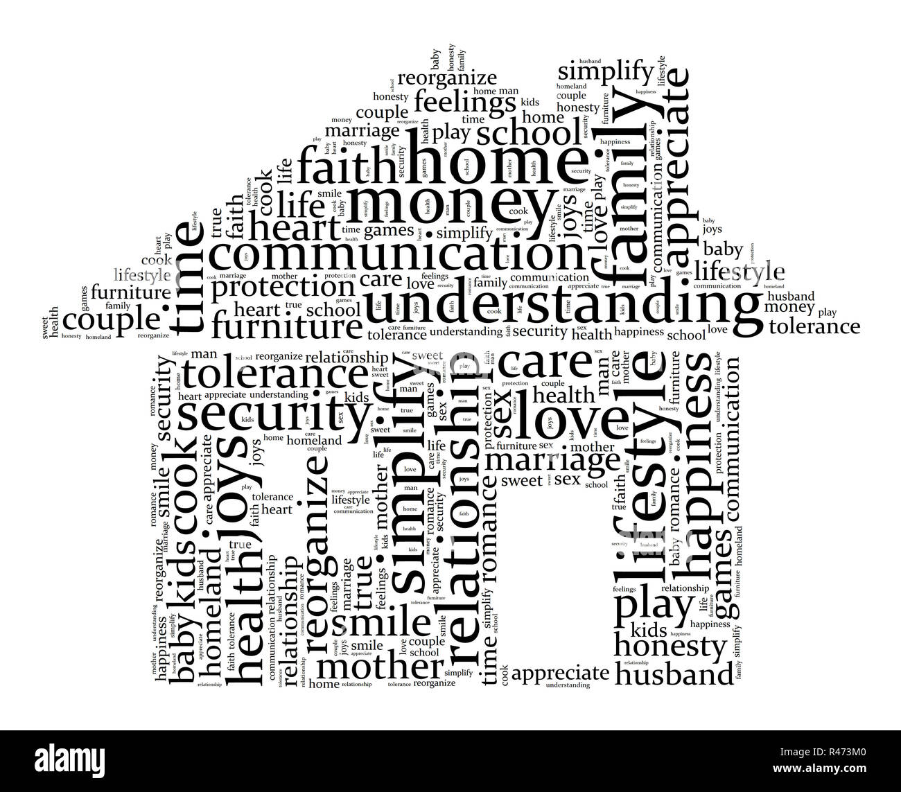 Home And Family Word Cloud Concept Stock Photo Alamy