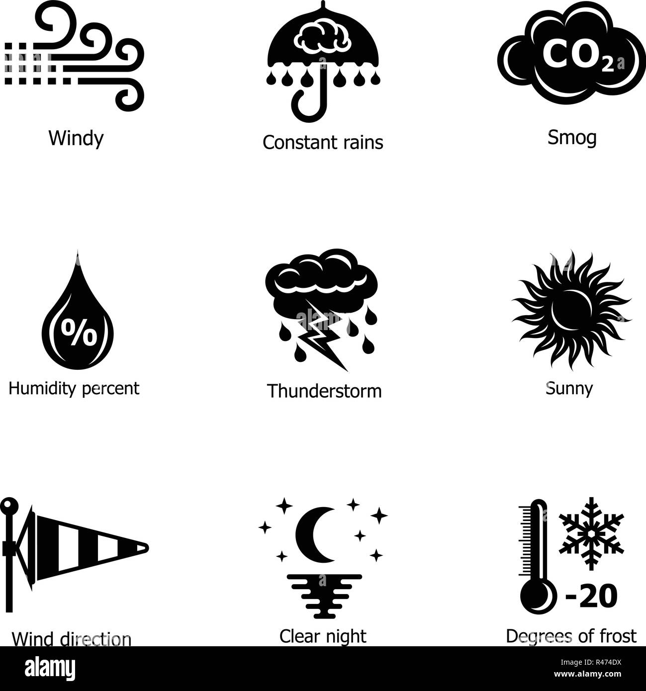 Humidity icons set, simple style Stock Vector Image & Art - Alamy 