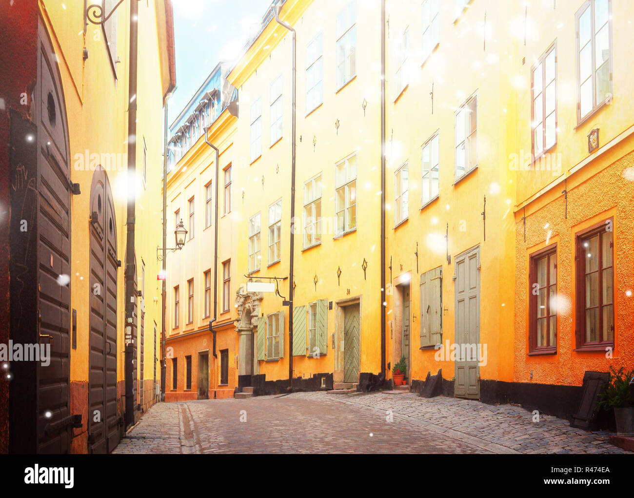 old town street in Stockholm, Sweden Stock Photo
