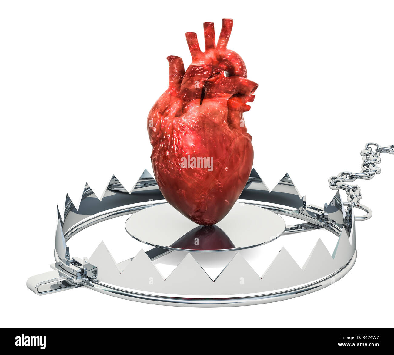 red human heart with geometric mesh pattern | Art Print