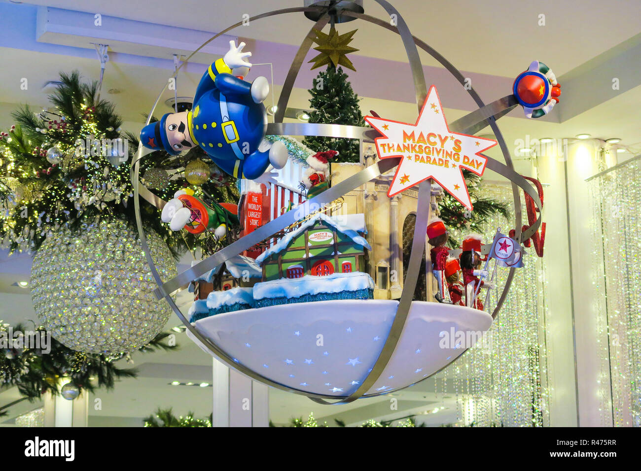 Macy's Department Store, Holiday Decorations, Main Floor, Herald Square, NYC Stock Photo