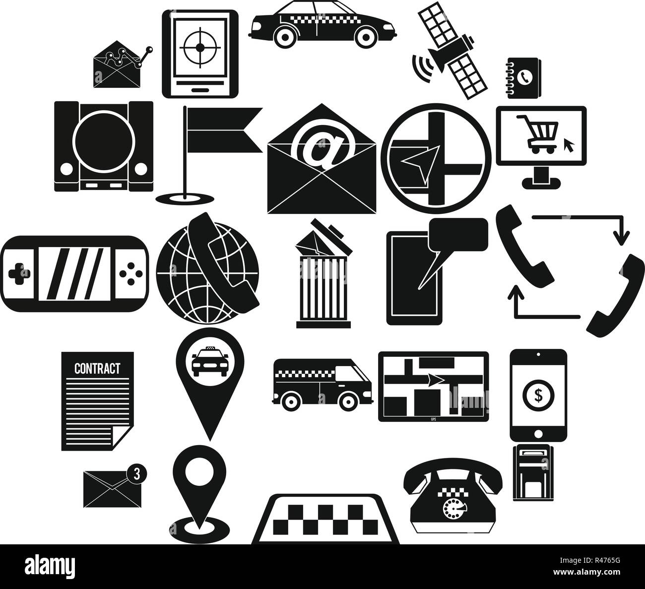 Phone service icons set, simple style Stock Vector Image & Art - Alamy