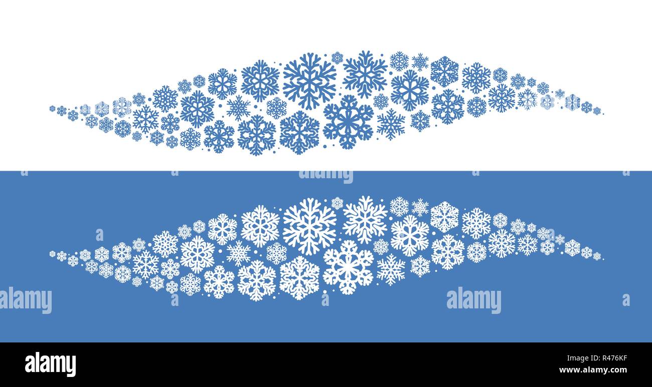 Decorative snowflakes, element. Christmas decoration, winter concept. Vector illustration Stock Vector