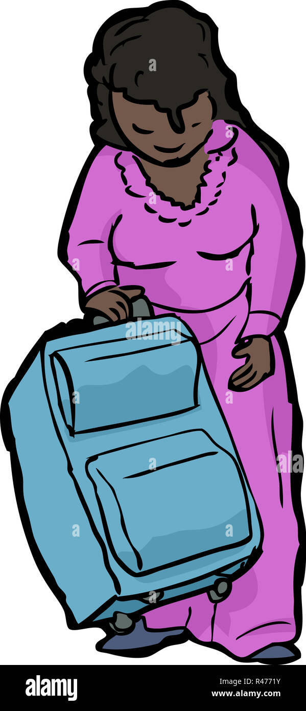 Woman with Suitcase Stock Photo - Alamy