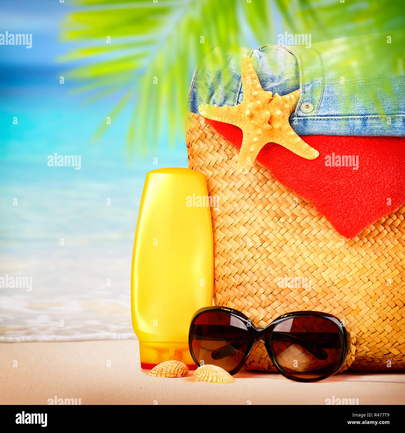 Beautiful beach items Stock Photo - Alamy