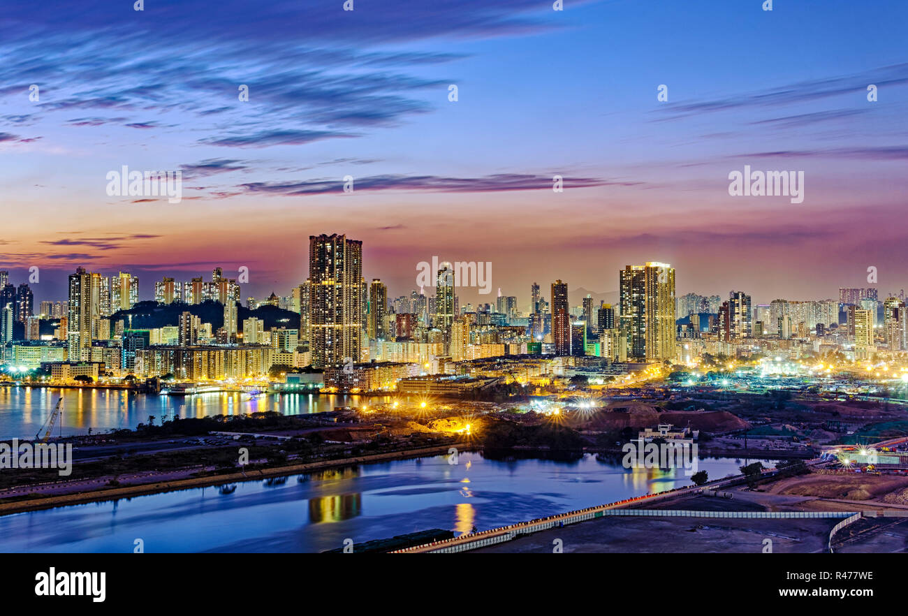 Hong Kong city sunset Stock Photo - Alamy