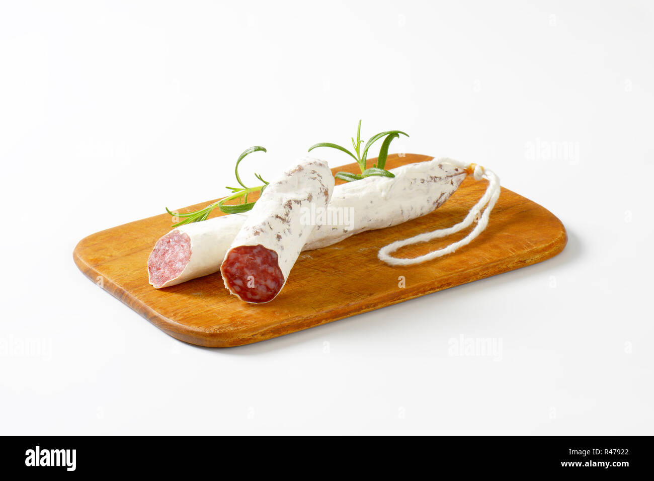 Spanish thin dried sausage Stock Photo Alamy