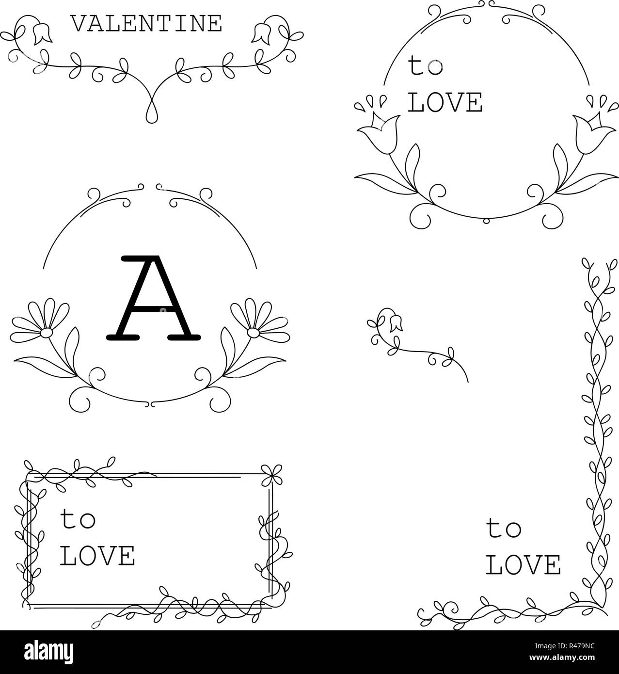 Flower Logo Template Wedding Card Press Stock Vector Image & Art - Alamy