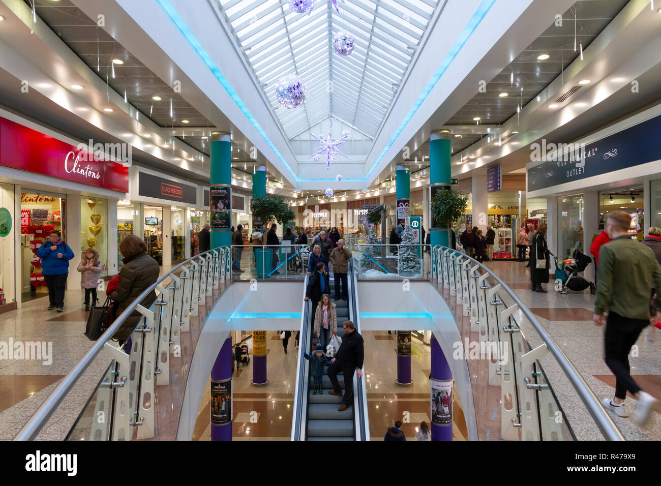Interior of the Lowry Outlet Mall at MediaCityUK Stock Photo