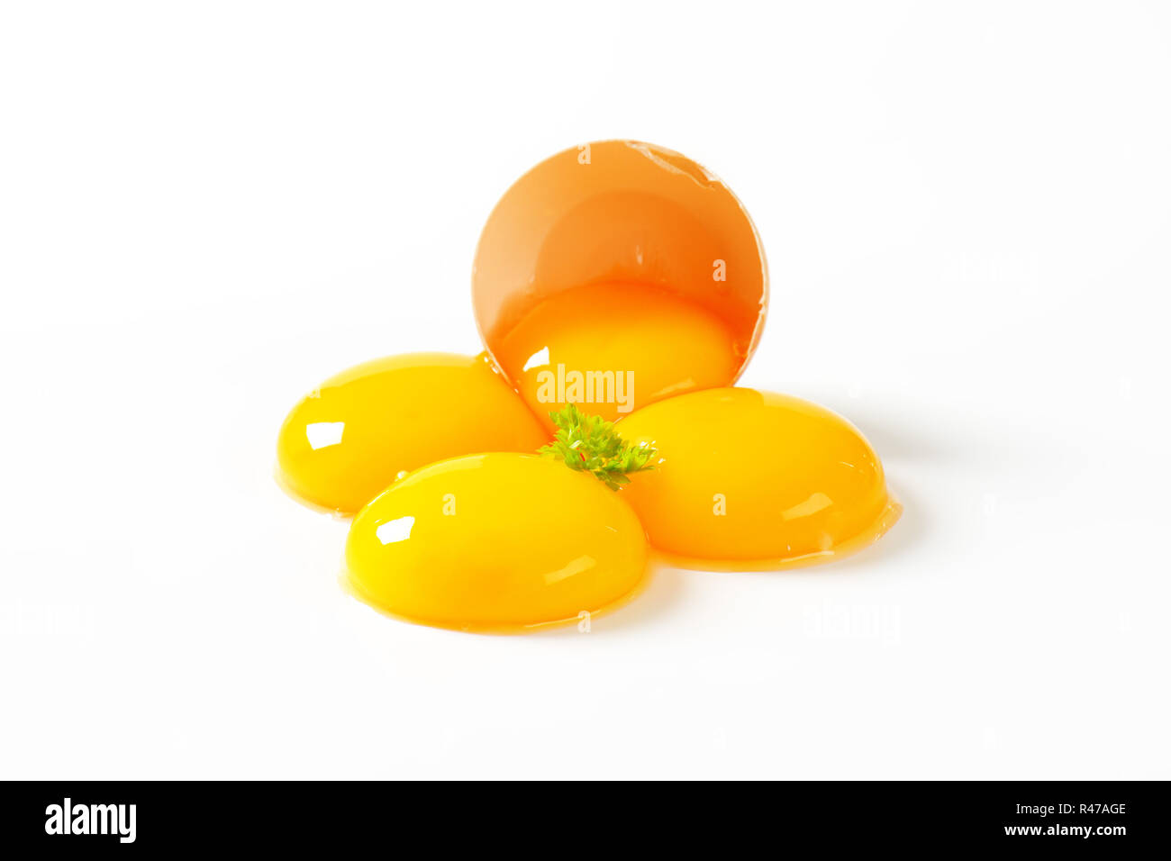 Raw egg yolks Stock Photo Alamy