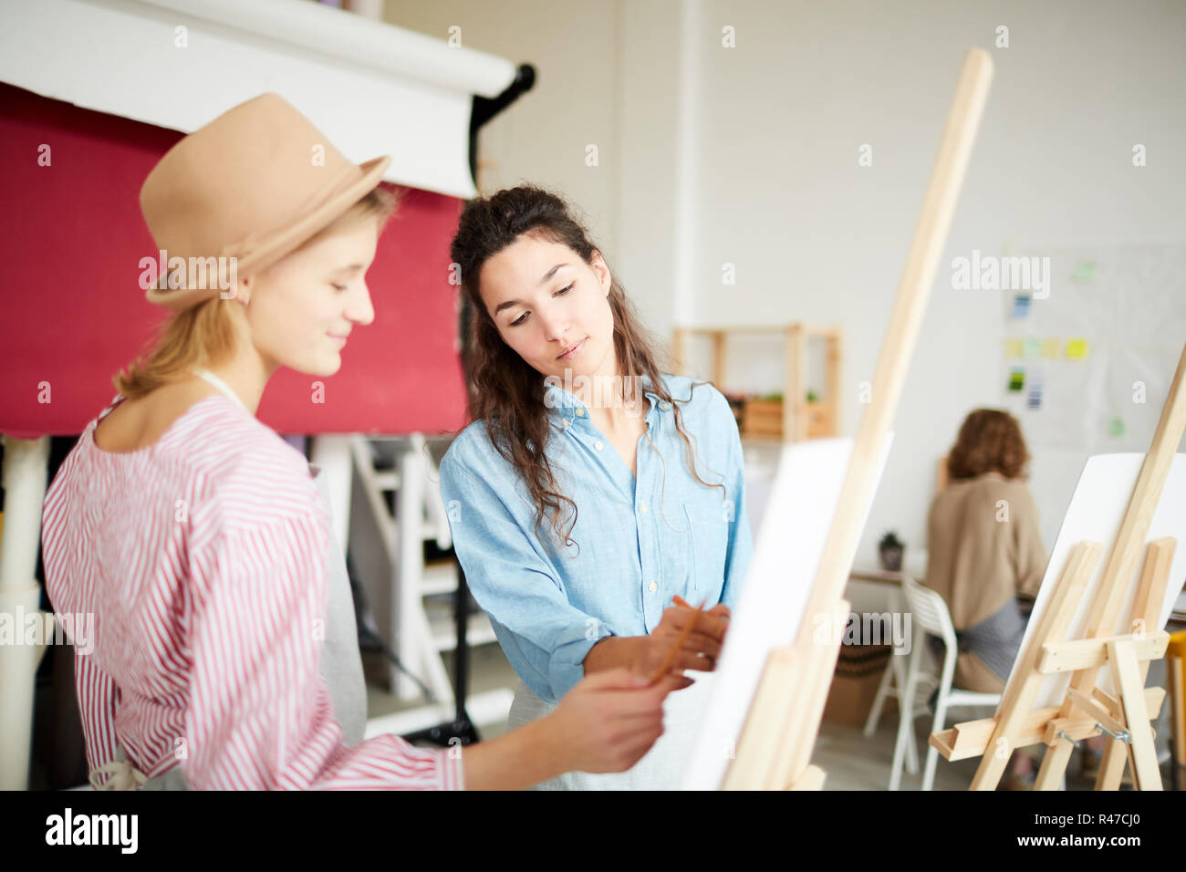Discussing painting Stock Photo
