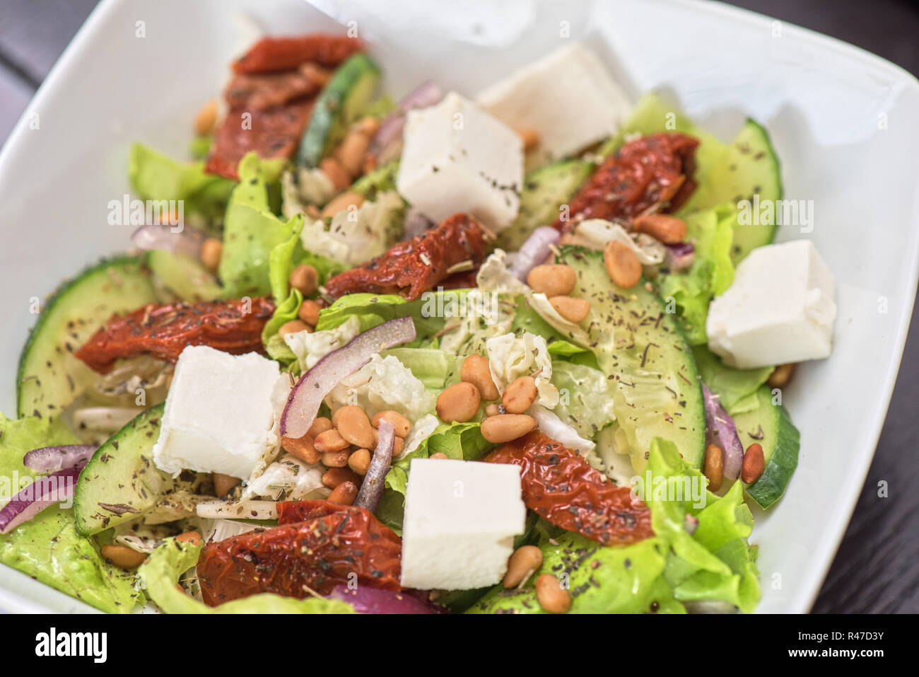 Salad feta cheese Stock Photo