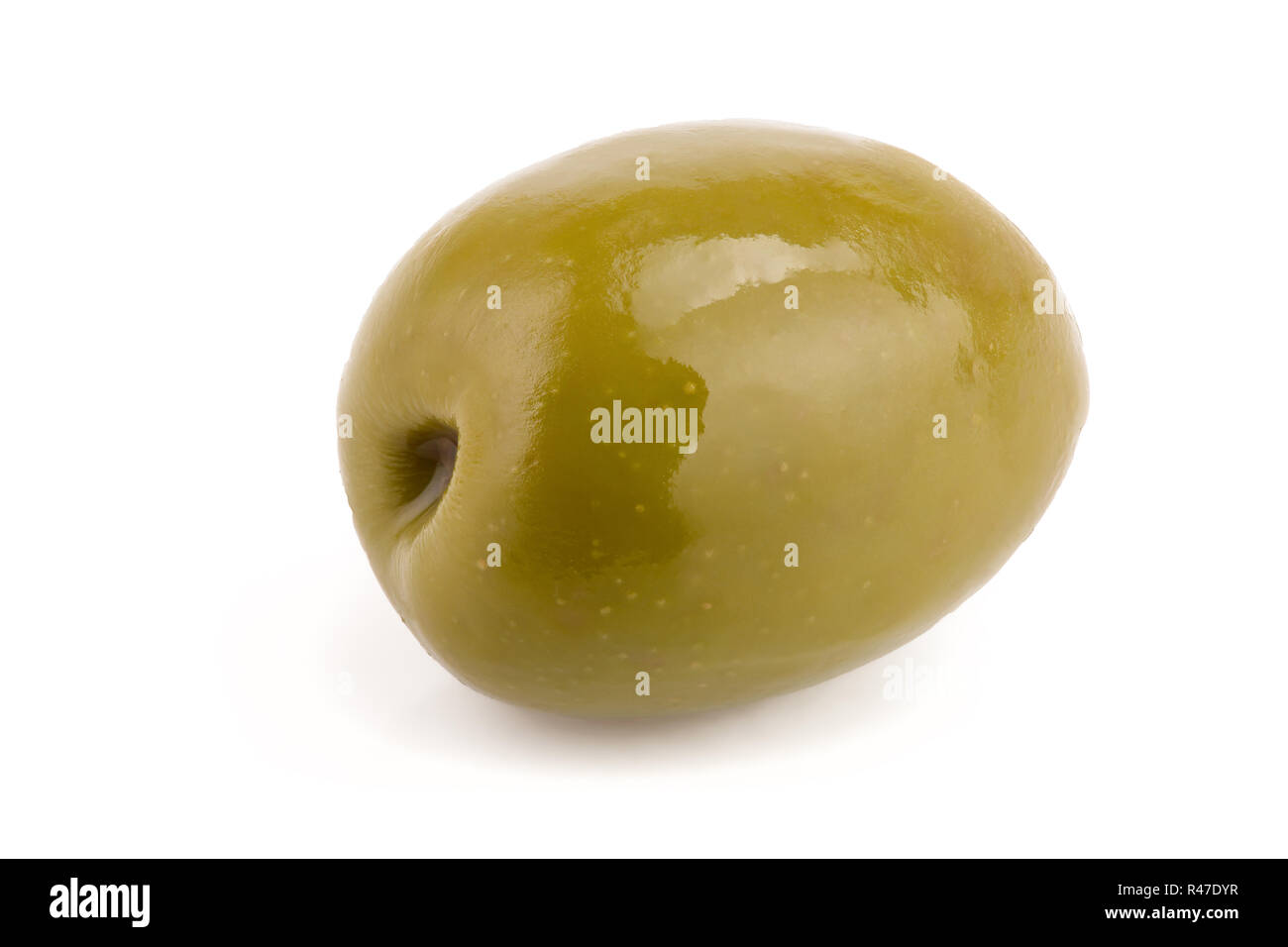 Green olive isolated on a white background Stock Photo
