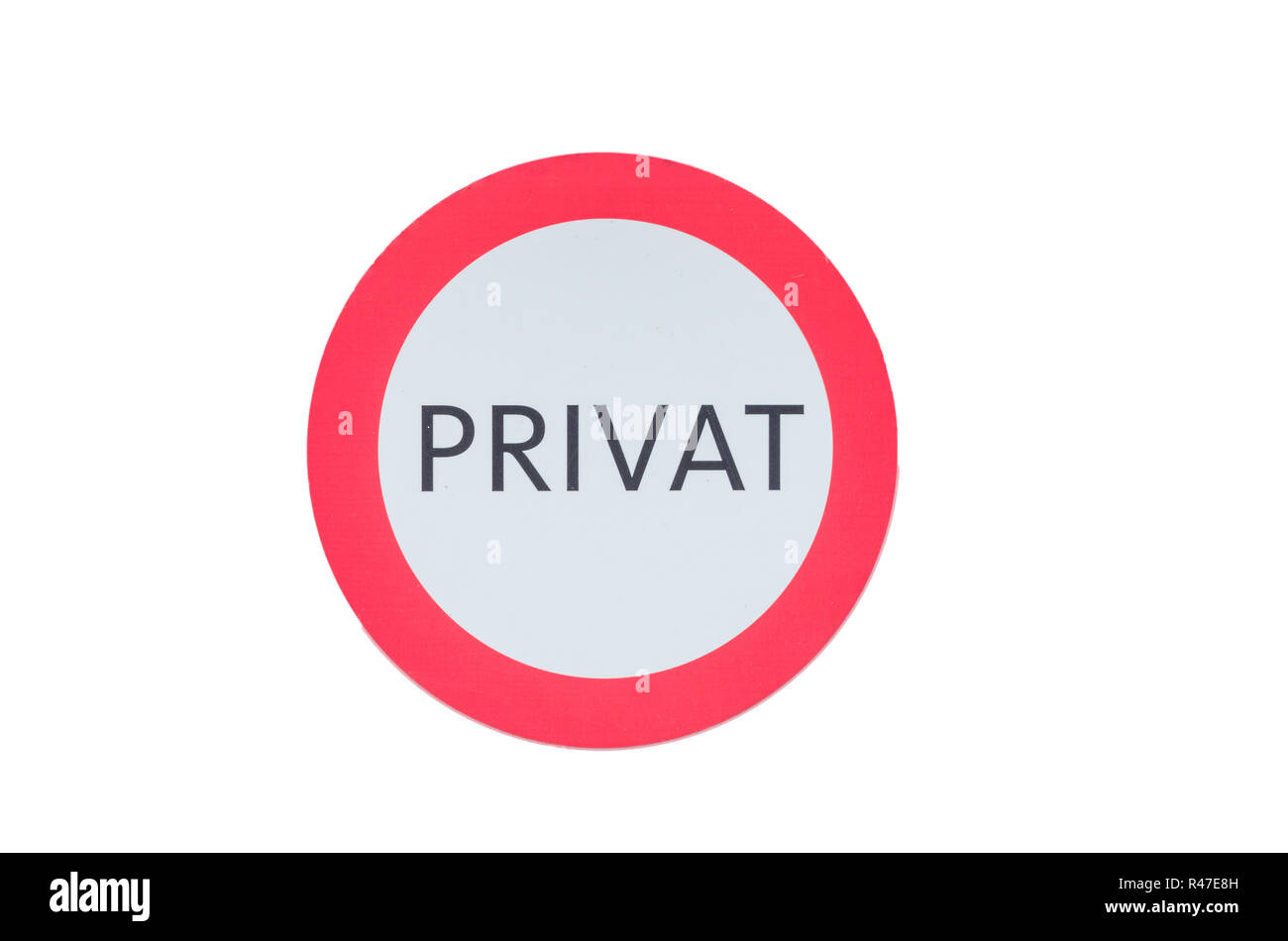 round sign saying private Stock Photo