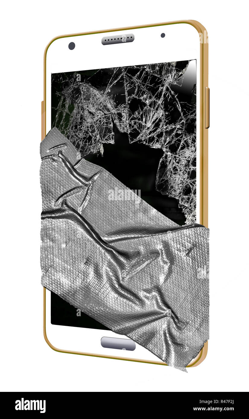 Here is a badly damaged cell phone that is smoldering, shattered and